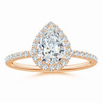 Load image into Gallery viewer, Lab-Grown Pear-Shaped Diamond Classic Halo Engagement Ring
