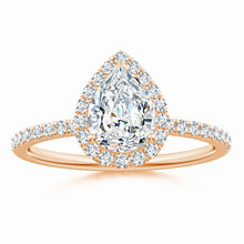 Lab-Grown Pear-Shaped Diamond Classic Halo Engagement Ring