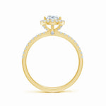Load image into Gallery viewer, Lab-Grown Pear-Shaped Diamond Classic Halo Engagement Ring
