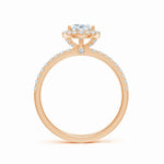 Load image into Gallery viewer, Lab-Grown Pear-Shaped Diamond Classic Halo Engagement Ring
