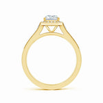 Load image into Gallery viewer, Lab-Grown Radiant-Cut Diamond Halo Engagement Ring with Milgrain
