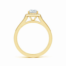 Lab-Grown Radiant-Cut Diamond Halo Engagement Ring with Milgrain