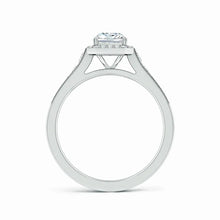 Lab-Grown Radiant-Cut Diamond Halo Engagement Ring with Milgrain