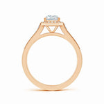 Load image into Gallery viewer, Lab-Grown Radiant-Cut Diamond Halo Engagement Ring with Milgrain
