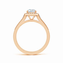 Lab-Grown Radiant-Cut Diamond Halo Engagement Ring with Milgrain