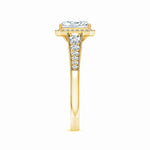 Load image into Gallery viewer, Lab-Grown Radiant-Cut Diamond Halo Engagement Ring with Milgrain
