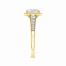 Lab-Grown Radiant-Cut Diamond Halo Engagement Ring with Milgrain