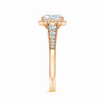 Load image into Gallery viewer, Lab-Grown Radiant-Cut Diamond Halo Engagement Ring with Milgrain
