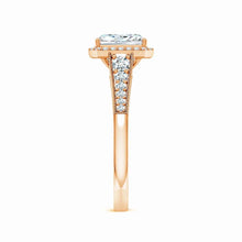 Lab-Grown Radiant-Cut Diamond Halo Engagement Ring with Milgrain