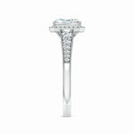 Load image into Gallery viewer, Lab-Grown Radiant-Cut Diamond Halo Engagement Ring with Milgrain
