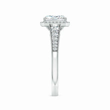Lab-Grown Radiant-Cut Diamond Halo Engagement Ring with Milgrain