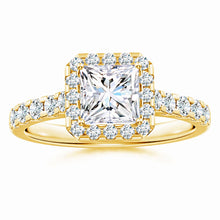 Lab-Grown Princess-Cut Diamond Halo Engagement Ring