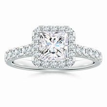 Lab-Grown Princess-Cut Diamond Halo Engagement Ring