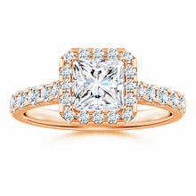 Lab-Grown Princess-Cut Diamond Halo Engagement Ring