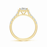 Load image into Gallery viewer, Lab-Grown Princess-Cut Diamond Halo Engagement Ring

