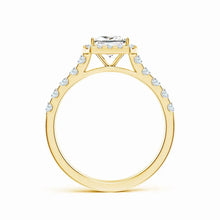 Lab-Grown Princess-Cut Diamond Halo Engagement Ring