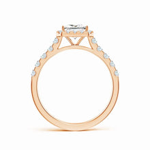 Lab-Grown Princess-Cut Diamond Halo Engagement Ring