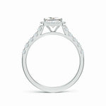 Load image into Gallery viewer, Lab-Grown Princess-Cut Diamond Halo Engagement Ring
