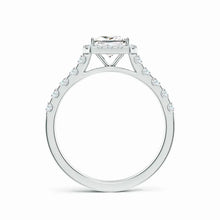 Lab-Grown Princess-Cut Diamond Halo Engagement Ring