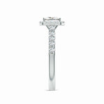 Load image into Gallery viewer, Lab-Grown Princess-Cut Diamond Halo Engagement Ring
