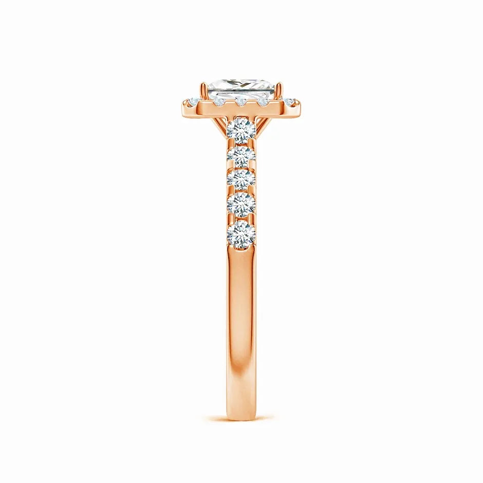 Lab-Grown Princess-Cut Diamond Halo Engagement Ring