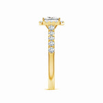 Load image into Gallery viewer, Lab-Grown Princess-Cut Diamond Halo Engagement Ring
