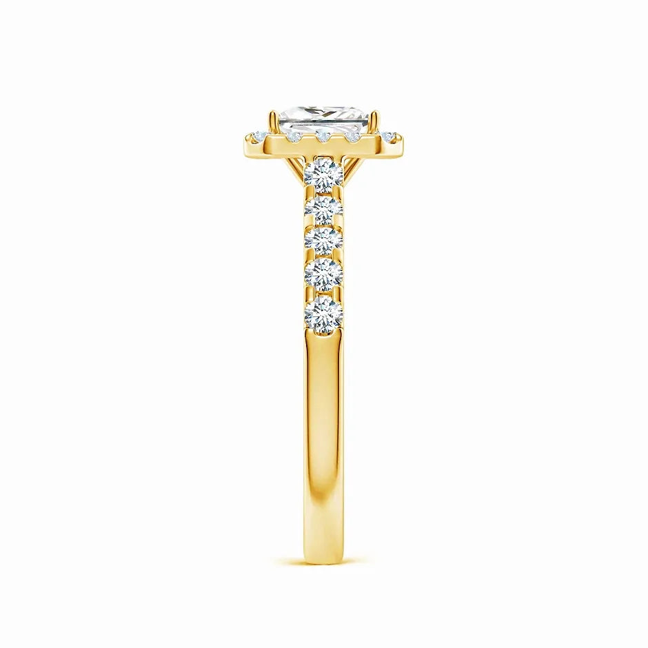 Lab-Grown Princess-Cut Diamond Halo Engagement Ring