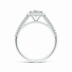 Load image into Gallery viewer, Lab-Grown Princess-Cut Diamond Halo Engagement Ring with Pave-Set Accents
