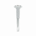 Load image into Gallery viewer, Lab-Grown Princess-Cut Diamond Halo Engagement Ring with Pave-Set Accents
