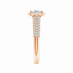 Load image into Gallery viewer, Lab-Grown Princess-Cut Diamond Halo Engagement Ring with Pave-Set Accents
