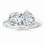 Load image into Gallery viewer, Lab-Grown Round &amp; Pear Diamond Two-Stone Engagement Ring
