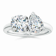 Lab-Grown Round & Pear Diamond Two-Stone Engagement Ring