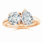 Load image into Gallery viewer, Lab-Grown Round &amp; Pear Diamond Two-Stone Engagement Ring
