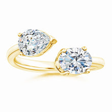 Lab-Grown Oval & Pear Diamond Two-Stone Open Ring