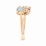 Load image into Gallery viewer, Lab-Grown Oval &amp; Pear Diamond Two-Stone Open Ring
