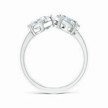 Lab-Grown Oval & Pear Diamond Two-Stone Open Ring