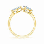 Load image into Gallery viewer, Lab-Grown Oval &amp; Pear Diamond Two-Stone Open Ring
