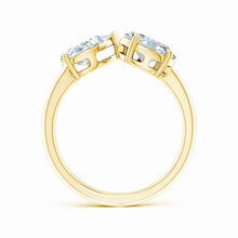 Lab-Grown Oval & Pear Diamond Two-Stone Open Ring