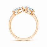 Load image into Gallery viewer, Lab-Grown Oval &amp; Pear Diamond Two-Stone Open Ring
