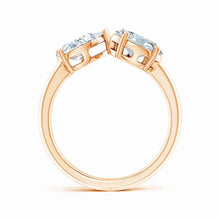 Lab-Grown Oval & Pear Diamond Two-Stone Open Ring
