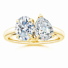 Lab-Grown Oval & Pear Diamond Two-Stone Engagement Ring