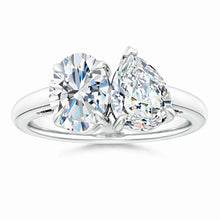 Lab-Grown Oval & Pear Diamond Two-Stone Engagement Ring
