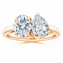 Lab-Grown Oval & Pear Diamond Two-Stone Engagement Ring