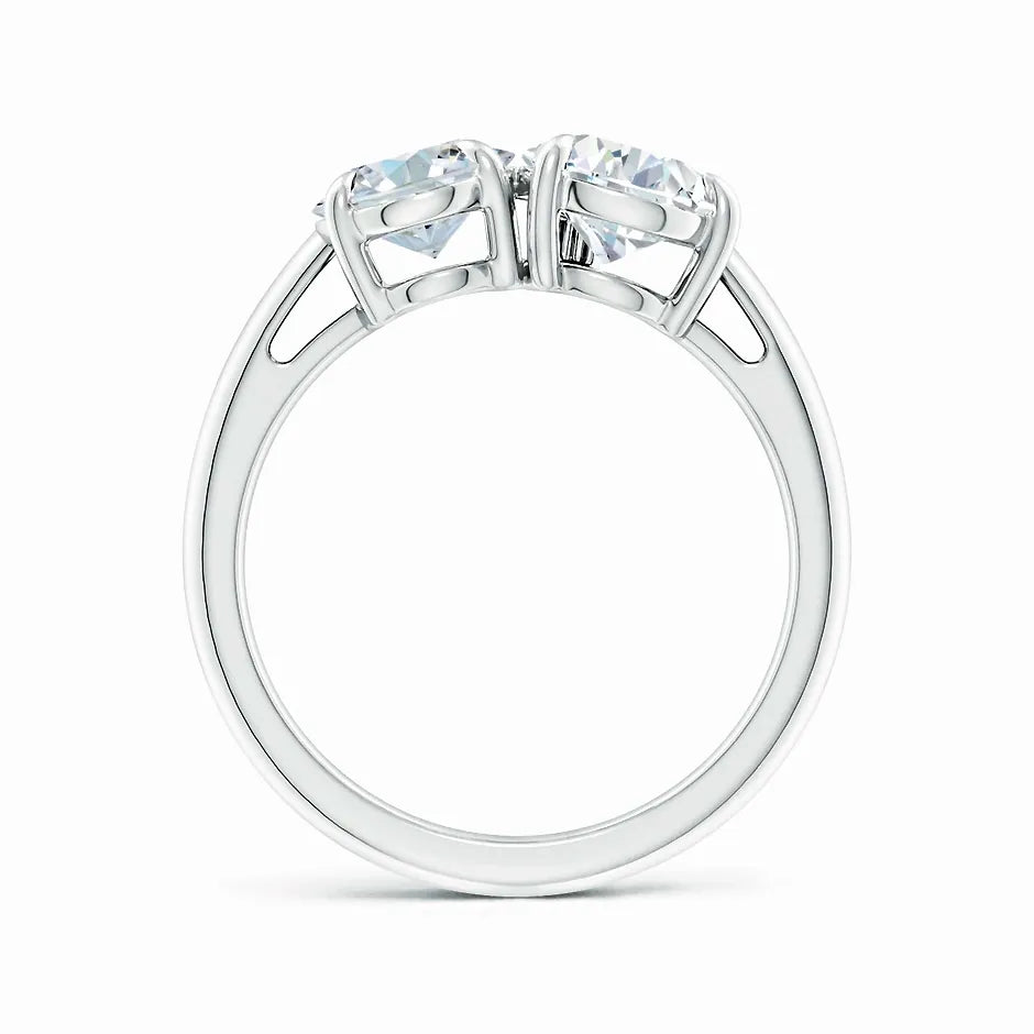 Lab-Grown Oval & Pear Diamond Two-Stone Engagement Ring