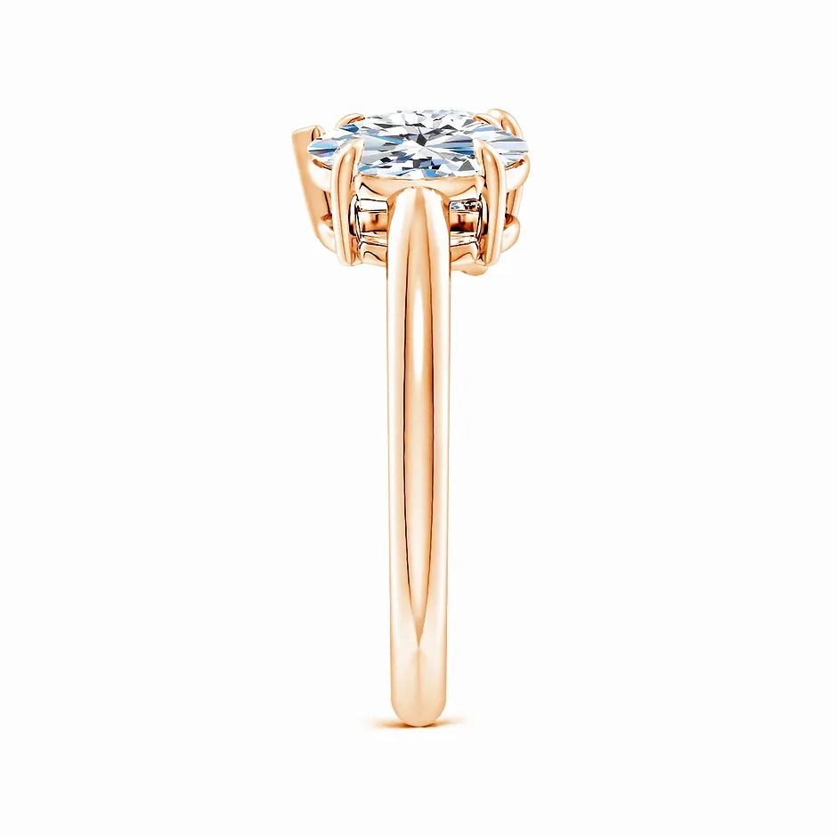 Lab-Grown Oval & Pear Diamond Two-Stone Engagement Ring