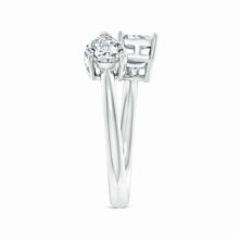 Lab-Grown Pear & Emerald-Cut Diamond Two-Stone Open Ring