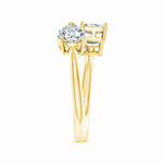 Load image into Gallery viewer, Lab-Grown Pear &amp; Emerald-Cut Diamond Two-Stone Open Ring
