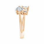 Load image into Gallery viewer, Lab-Grown Pear &amp; Emerald-Cut Diamond Two-Stone Open Ring
