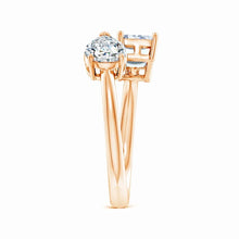 Lab-Grown Pear & Emerald-Cut Diamond Two-Stone Open Ring