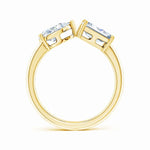 Load image into Gallery viewer, Lab-Grown Pear &amp; Emerald-Cut Diamond Two-Stone Open Ring
